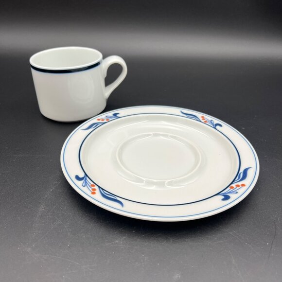 Dansk Bistro Maribo Pattern Flat Coffee Cup & Saucer Set (s) - Picture 2 of 12